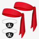 Zhanmai 4 Pcs Pirate Accessories Halloween Pirate Headband Costume Party Supplies Head Scarf Eye Patches for Cosplayer only one eye patch