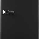 Frigidaire Retro Compact Refrigerator with Chiller, 3.2 cu ft Countertop Fridge, Built-In Bottle Opener, Rounded Corners, Premium, for Office, Bedroom, Dorm Room, Cabin, 18.5D x 20W x 31.5H (Black)