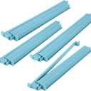 4 Pcs 18.7 Inch Misty Blue Acrylic Mahjong Tile Racks with Pushers for Game Night American Mahjong Racks Tile Set for Mah Jong Lovers and Beginners