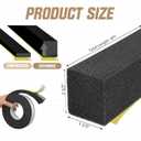 Pangda 2 Rolls 1-1/2 Inch W x 1-1/2 Inch H Expandable Foam Weatherstripping with Adhesive Expandable Foam Density Closed Cell Tape Seal for Uneven Gaps Doors Windows, Black