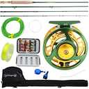 Sougayilang Fly Fishing Rod Reel Combos with Lightweight Portable Fly Rod and CNC-machined Aluminum Alloy Fly Reel