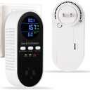 5-in-1 Carbon Monoxide Alarm & Natural Gas Leak Detector,Plug in Combustible Gas & Carbon Monoxide Detector Battery Backup with Temperature(F) & Humidity,Propane & CO Detector for Home,RV,Apartment