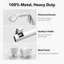 IFELS Heavy Duty Curtain Rods for Windows 66 to 120 Inch, 1 Inch Adjustable White Curtain Rod Set with Easy Installation and Modern Design (A1, White, 30-120")