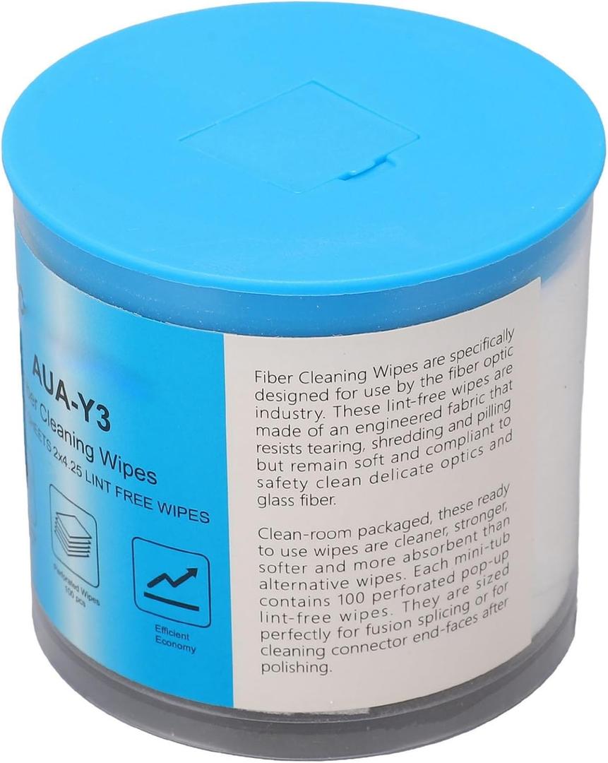 Fiber Optic Wipes, High Efficiency Fiber Cleaning Paper 100pcs 1 Box Lightweight Shell For Dry and Wet Use Transparent Break Point to Remove