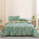 100% Cotton Muslin Botanical Blanket Jacquard Floral Plants Pattern Quilt, Soft Bed Cover Lightweight Breathable Gauzy Reversible Bedspread Coverlet Full/Queen(78"x94"), No Pillow Sham
