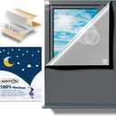 NIGHTON Portable Blackout Curtains 120"57" Strong Hook and Loop Tape Strips with Adhesive,Black Out Shades That can be Cut,100% Blackout Material Blackout Blinds for Baby Nursery or Travel Use-Gray (Dark Grey)