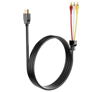 BERLAT HDMI to RCA Converter, 1080P 5ft HDMI Male Goldplated to 3-RCA Video Audio AV Cable Connector Adapter Transmitter for TV HDTV DVD(NO Signal Conversion Function)