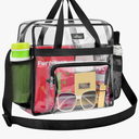 MAY TREE Clear Bag for Stadium Events 12×6×12 Clear Tote Lunch Bag with Reinforced Strap for Work, Concert and Sports, Black