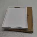 Bamboo Food Serving Tray with Handles, Breakfast Bed Tray for Tea,Snack,Dinner, Home Decorative Storage Food, Platter, Ottoman for Kitchen Counter, Bathroom, Restaurant (White)