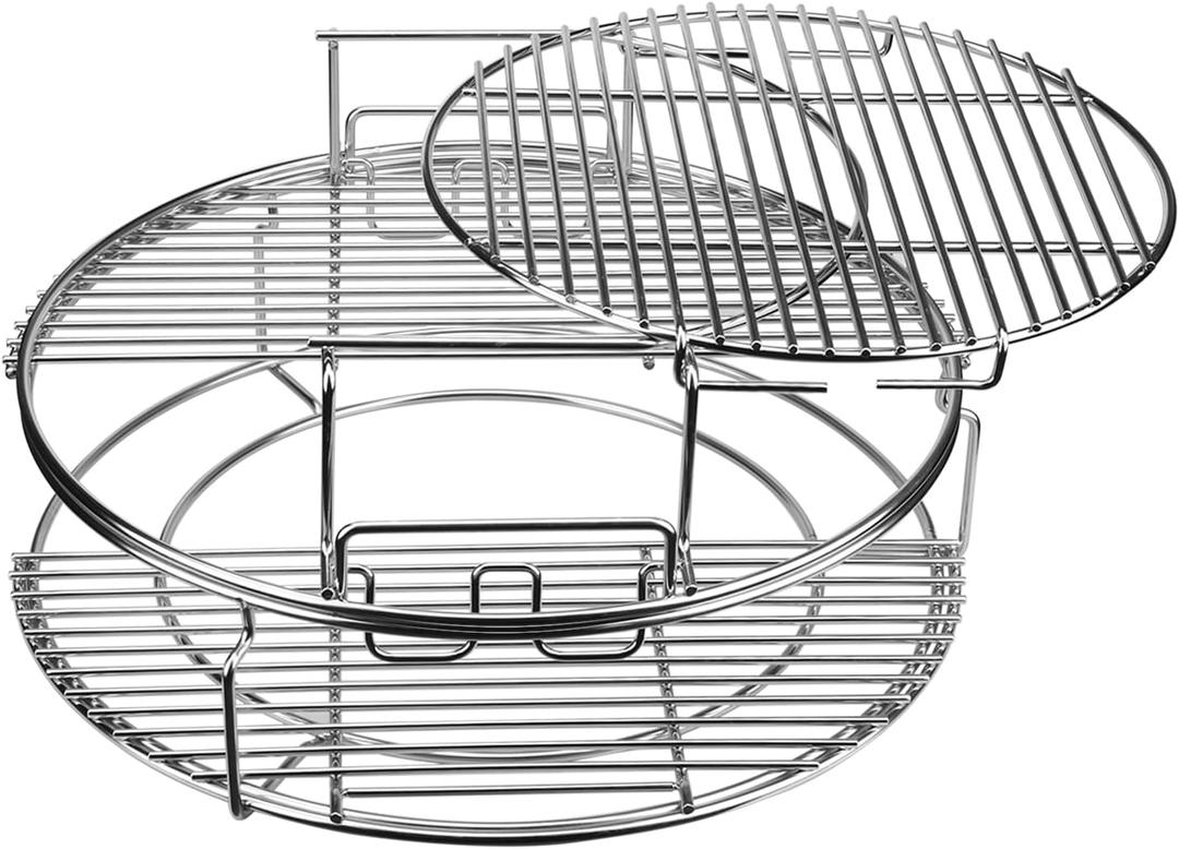 5 Piece Replacement Kit for Big Green Egg Large, Rack for Eggspander 5 Piece Kit Conveggtor Basket 304 Stainless Steel Grill Stack Rack with Removable Cooking System Expander Rack