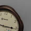 Geevon 14 Inch Retro Wall Clocks Battery Operated with Hygrometer and Thermometer Combo, Silent Wall Clock Non-Ticking Quartz Decorative for Kitchen Living Room School Bedroom