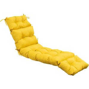 QILLOWAY Outdoor Chaise Lounge Cushion 74x22x4 Inch, Waterproof Weather Resistant Replacement Pad for Patio Pool Furniture, Yellow, 1 Count