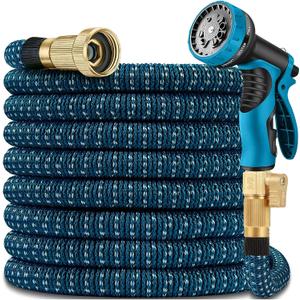 100 ft Expandable Garden Hose - Lightweight, Ultra Flexible, Durable, Kink-Free Expanding Garden Hoses - RV, Marine and Camper Heavy Duty Water Hose