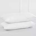 MooMee Bedding Pillowcases Pack of 2 100% Washed Cotton Linen Like Textured Breathable Durable Soft Comfy (Solid Off White, King)