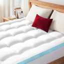 STWIENER Queen Mattress Topper, Pillow Top Mattress Topper for Back Pain Relief, Extra Thick Mattress Pad Deep Pockets for 8"-21", Soft Down Alternative Fill Mattress Protector, Blue Stripe