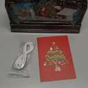 Christmas Snow Globe Christmas Decorations Gifts Santa Claus Snowman Church Cabin Village Scene USB/Battery Timer Music Glitter Snowfall Lantern