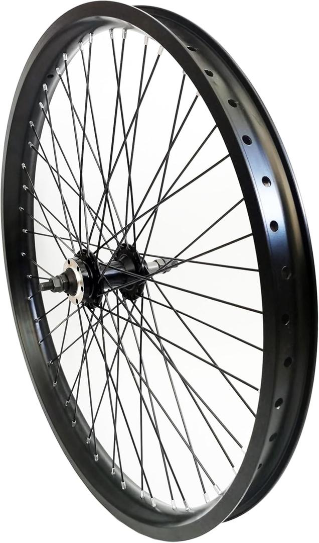 20"/26" x 1.85" Heavy Duty Bicycle Rear Wheel Rim 12 Gauge 48 Spokes, Double Wall Aluminum Alloy Bike Rear Rim 135mm - Disc Brake (Black)