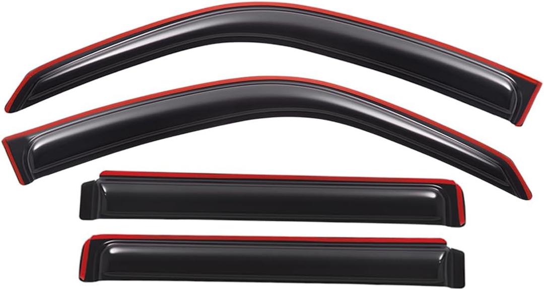 Lightronic Extra Durable Clip-on in-Channel Auto Vent Window Visor, Fits 2009-2015 Honda Pilot, UV Protection Rain Guard, Original Wind Deflector, No-Drill Easy Install, Dark Smoke, 4-Pcs