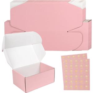 9x6x4 Inch Pink Shipping Boxes, 30 Pack Corrugated Packaging Mailer Box, Gradients Shipping Packaging Boxes for Small Business, Recyclable Cardboard Literature Gift Box