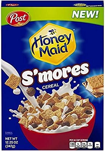 12 Pack of Post, Honey Maid, Breakfast Cereal, S'Mores Chocolatey Marshmallow Graham Cracker, 12.25 Oz (BBD: 10/13/2025)