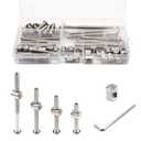 Crib Screws Bolts Hardware Replacement Kit, 28 Set M6x20/40/60/80mm Hex Bolts & M6x12mm Barrel Nuts with Wrench - Verify Size Compatibility Before Purchase
