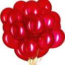 100 PCS Red Chrome Balloons 10 Inch Double-Layered Chrome Metallic Latex Balloons for Bday Parties Wedding Supplies Valentines Day Party Decor Baby Shower Decorations (Dark Red)