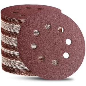 100pcs 5 Inch 8-Hole Sanding Discs Hook and Loop Sandpaper 40 60 80 120 220 320 400 600 Grits Sandpaper Sander Round Sand Paper for Random Orbital Sander