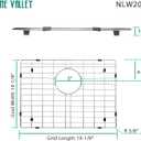 Serene Valley 19-1/4" X 14-1/8" Sink Grid, Rear Drain with Corner Radius R 3/8", NLW2015R, Medium