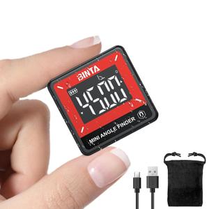 BINTA Small Digital Angle Finder Magnetic, Rechargeble IP54 Waterproof Dustproof Digital Angle Gauge Inclinometer, Portable Backlight Angle Measuring Tool for Woodworking, Construction, Machinery, DIY