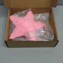 Soulchen Pink Christmas Star Tree Topper Star with LED Light Fluffy Christmas Ornaments for Xmas Tree Decor Holiday Party Decorations