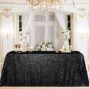 B-COOL Black Sequin Table Overlay 50x50 inch Square Sequin Tablecloth Halloween Sparkle Glitz Tablecloth Popular Sequin Decoration Tableclcoth