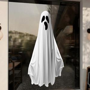 2 x Halloween Ghost Window Clings for Glass 1 Sheets Ghost Window Decals Spooky Window Stickers Reusable Windows Cling for Halloween Fall Party Supplies Home School Office Glass Decorations