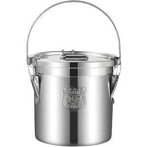 21L/5.5 Gal 304 Stainless Steel Airtight Canister for Kitchen, Metal Food Storage Containers with Lid and Sturdy Locking Clamp for Bean Flour Oil Sugar Metal Food Storage Bucket