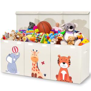 Zebra Baby Toy Storage Organizer for Kids and Toddlers, 40" x 13.5" x 16.5" - Large Collapsible Toy Chest for Living Room - Box, Bin, Organizer for Boys and Girls, Extra Big