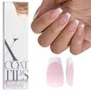 BTArtboxnails French Gel Nail Tips - French Tip Press on Nails Pink Short Coffin XCOATTIPS for Nail Extensions