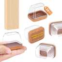 Ezprotekt 24 Pcs Rectangle Clear Felt Chair Leg Floor Protectors Caps for Hardwood Floors, Rectangle Silicone Felt Furniture Pads Cups for Chair Table Desk (Fit W :0.6-0.8", L: 0.9-1.3")