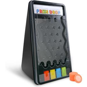 Mini Tabletop Prize Drop Board Game 25"x14" Plinko Board Foldable Stand with Customizable 8 Playing Pucks for Carnival Tradeshow Party