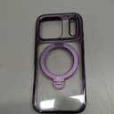 CASEKOO Rose Gold Glossy Designed for iPhone 17 Pro Case with 360 Spin Magnetic Stand [Fit for MagSafe][17FT Military Protection] Slim Polished Frame Titanium Alloy Sturdy Stand 6.3'', Purple