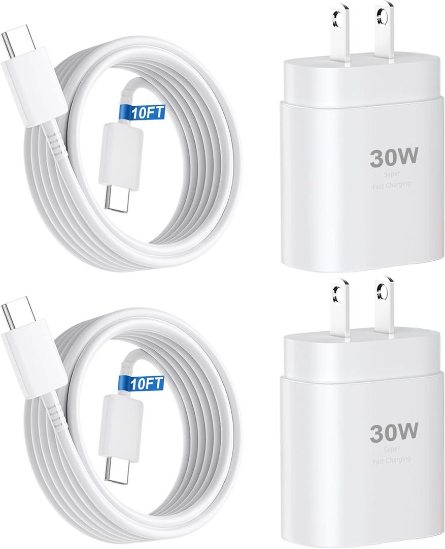 iPhone 17 16 15 Charger Fast Charging,30W USB C Charger Type C Charger Phone Chargers iPhone&10 Ft Long USB C to C Cable Fast Charging Cord for iPhone 17 Air/17 Pro/17 Pro Max/16 15 Pro Max Plus,iPad (White)