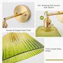 Wall Sconces Set of Two Hardwired, Vintage Wall Light with Gradient Green Glass Lampshade, Bathroom Wall Sconces with Switch, Gold Wall Light Wall Decor Set of 2, Small