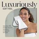 Macouba Bath Towels for Bathroom - Towel Set - White Towels with Grey Trim - Luxury Bath Towels Set of 6, Bathroom Towels, Bath Towel Set, 2 Bath, 2 Hand 2 Face