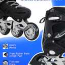 Inline Skates for Adults Men Women, Adjustable Aggressive Durable Roller Blades with Giant Wheels, High Performance Skates for Male Female Black Size 10 11 12