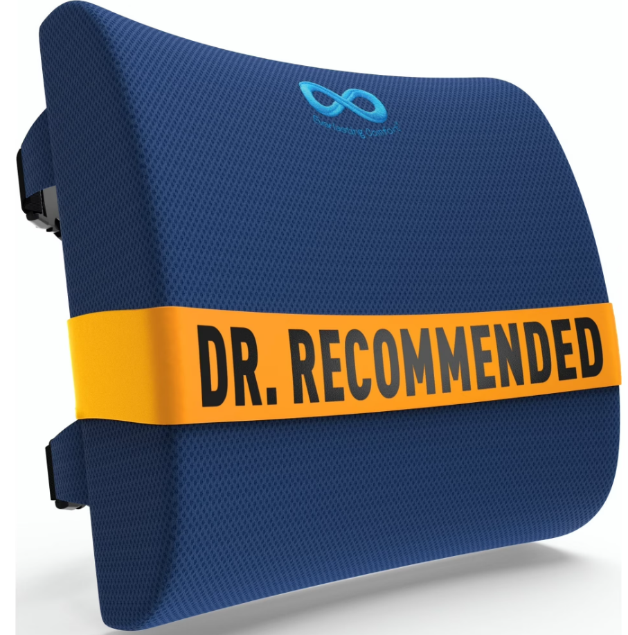 Everlasting Comfort Lumbar Support Pillow for Office Chair - Memory Foam  Cushion for Car Seat - Promotes Better Posture, Back Pain Relief - Ideal Gaming and Desk Chairs Work and Home Essentials