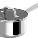 BergHOFF Helix 6.5in Saucepan 1.6qt. With Glass Lid Recycled 18/10 Stainless Steel Induction Pan Fast Heating Oven Safe