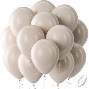 Bezente Light Brown Balloons Latex Party Balloons - 100 Pack 12 inch Round Helium Tan Boho Neutral Vanilla khaki Brown Balloons for Graduation Woodland Safari Theme Jungle Wedding Party Decorations (15-brown-g167)