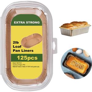 Loaf Pan Liners, 125Pcs Non-Stick Bread Pan Liners, Loaf Pan Parchment Liners, Paper Loaf Pans for Baking, 9x5 parchment paper