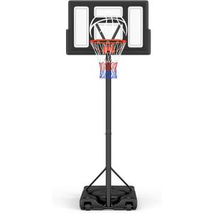 Basketball Hoop Outdoor 10ft Adjustable, Portable Basketball Hoop Goal System for Kids Youth and Adults in Backyard/Driveway/Indoor, 44 Inch Shatterproof Backboard and Larger Base