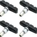 2 Pairs Bike V Brake Pads with Hex Nuts Hex Wrench for Mountain Bike, Road Bicycle, MTB, BMX