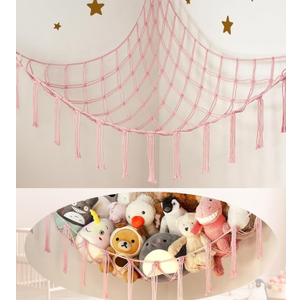 Stuffed Animal Storage Hammock Large Toy Hammock Net for Stuffed Animals Corner - Blue Plush Stitch Stuff Huggy Wuggy Toy Storage Room Decor (Standard(41.5"L x 55.2"W x 41.5"H))