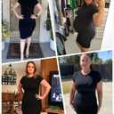 Missufeintl Women's Bodycon Ruched Short Sleeve T Shirt Midi Sundress Fitted Casual Dress (Black, S)